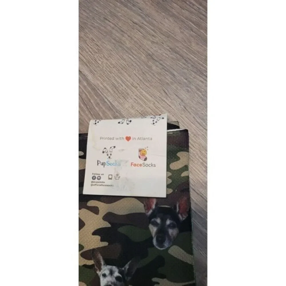 Pup Socks Face Socks Camo‎ Dog Faces